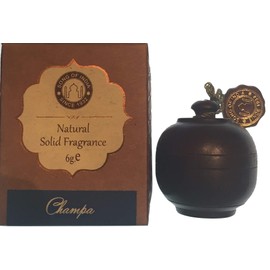 Song of India Solid Perfume in Hand-Carved Rosewood Jar with Screw-on Top (Nag Champa)