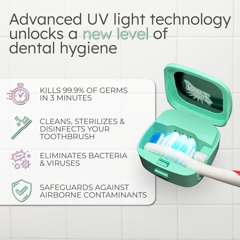Rayz UV-C Toothbrush Sanitizer | Portable & Rechargeable | 99.9%