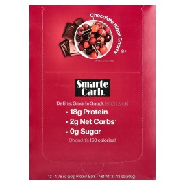 Barra de proteína Smarte Carb®, chocolate negro cereza, 12 barras, 1,76 oz (50 g) cada una