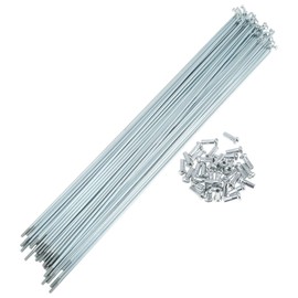 A ABSOPRO 36 Set 13G Bicycle Spokes 287mm Bike Wheel Spokes Galvanized Carbon Steel Silver Tone