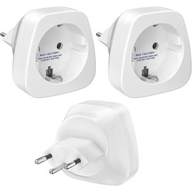 Pack of 3 Germany to Switzerland Travel Adapter, Travel Adapter DE to Switzerland Adapter EU to Type J Socket Switzerland Travel Plug Socket Adapter for Liechtenstein Travel Adapter, Maldives, Rwanda