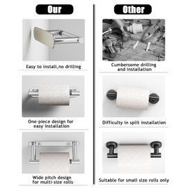 Sankecao Toilet Paper Holder - Adhesive Toilet Paper Holder or Screw Wall Mounted Swivel Snap Lock Design Fits Anywhere Stainless Steel Bathroom Tissue Roll Holder Chrome