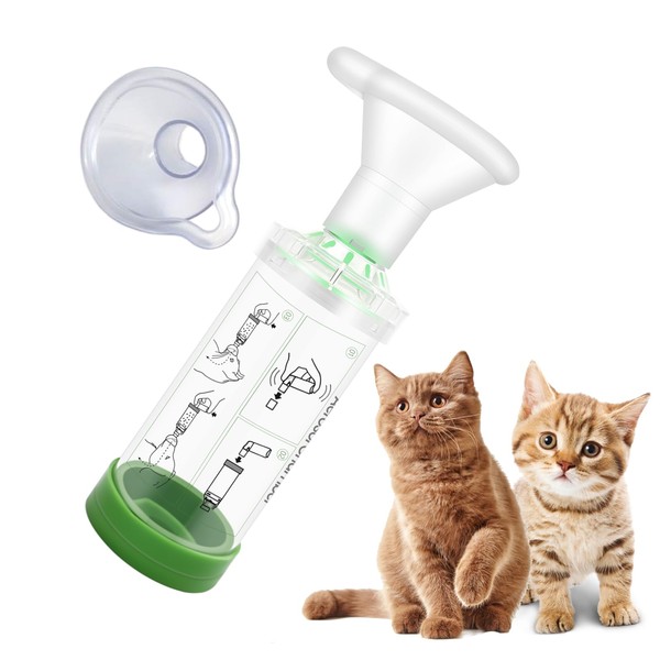 Cat Inhaler Spacer with 2 Masks - Aerosol Chamber for