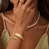 ORAZIO Gold Bangles for Women - 14K Gold Plated Cuff