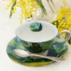 AOTELIDA Floral Tea Cups Saucers Set of 2, Bone China