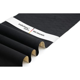 indivitara® Design Self-Adhesive Microfiber Suede Wrap – Stretchable Car Interior Fabric | Soft Touch Imitation Leather for Dash, Door Panels & Headliner – (19.68x59.06in. Premium Black Honeycomb)