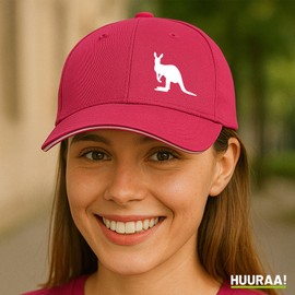 Huuraa Kangaroo Silhouette Hat Gift Kangaroo Gift Idea, Pink/white, Unit size
