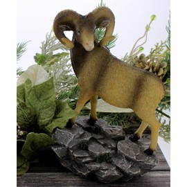 The Bridge Collection Horned Ram Figurine - Sheep Figure for Home Decor - Sheep Decor for Christian, Mountain, Cabin Decor