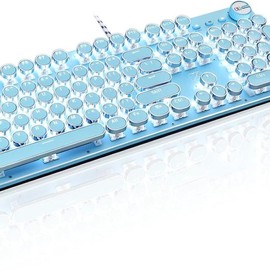 Basaltech X9-Series Pink 104-Key Full Sized Round Keycaps Wired Typewriter Mechanical Keyboard mechanicalkeyboards keyboards typewriter keyboard:_X9-Blue-Single