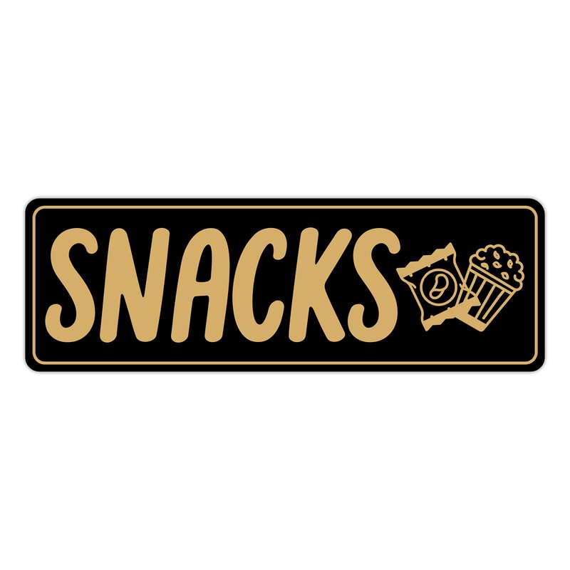 Signs ByLITA Standard Snacks Sign (Black Gold) - Medium