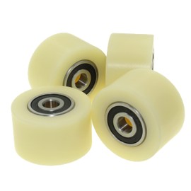 LASANA SMART MACHINES: Industrial Nylon Rollers for Guide Mechanisms and Sliding Doors (50mm Diameter, 30mm Width, Pack of 4, Rigid, Plate Bracket)