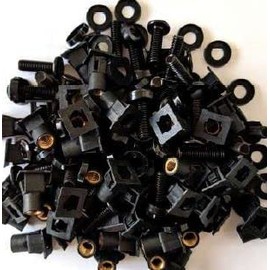 BLACK 50 PACK Of M6 Push Fit Cage Nut Sets