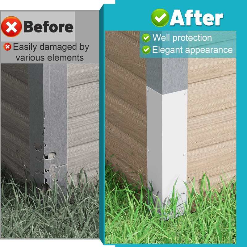 Chiligent Aluminum Siding Corners, 15.8" x 3.4" Siding Corner Protectors,