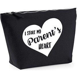 Hippowarehouse I Stole My Parent's Heart (Slanted) printed make up cosmetic wash bag 18x19x9cm