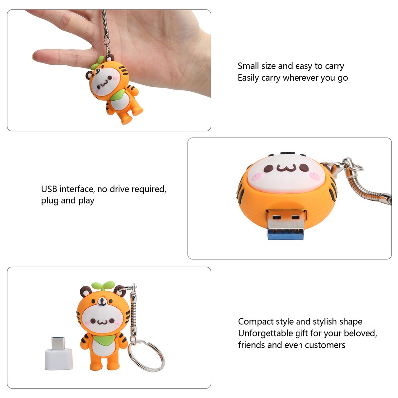 U Disk USB2.0 Memory Flash Drive with TypeC Adapter Computer