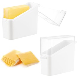 PARBEE Sliced Cheese Container for Fridge, 2 Pack Cheese Slice Storage Airtight Clear Deli Cheese Slices Holder to Keep Cheese Fresh Longer