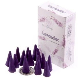 Incense Cones - Lavender - Scent, 15 pcs with Metal Holder