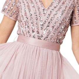 Maya Deluxe Women's Ladies Satin Sash Waist Tie Ribbon Bow Accessory for Bridesmaids Bridal Wedding Prom Evening Occasion Belt, Frosted Pink