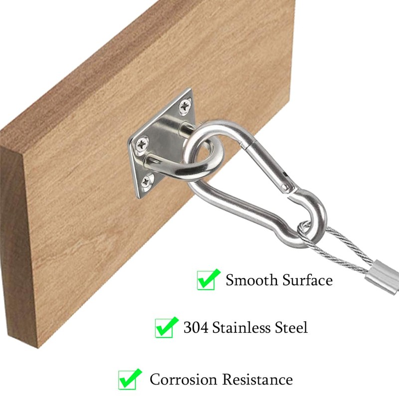 4 Sets Heavy Duty Pad Eye Plate M5 Stable Ring