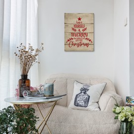 PHAMTE Have Yourself a Merry Little Christmas Wall Art, Christmas Canvas Wall Art, Rustic Red Christmas Tree Print Framed Canvas Painting Wall Art Home Kids Room Bedroom Nursery Decor(11x14 Inch)