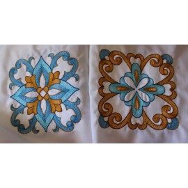 Embroidery By Vicki Rippled Moroccan 12 Quilt Blocks Embroidered Set Gorgeous