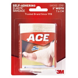 ACE 3 Inch Self-Adhering Elastic Bandage – Beige, No Clips Needed Sports Compression Wrap for Knee, Ankle & Elbow Support (1 Count)