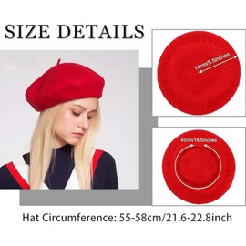 AHEJIOO Barrett Women's French Wool Basque Hat Classic Beret Style Red, 1