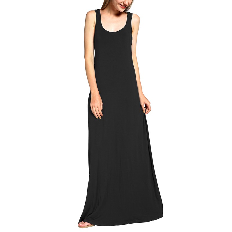Urban CoCo Women's Scoop Neck Solid Sleeveless Summer Beach Tank
