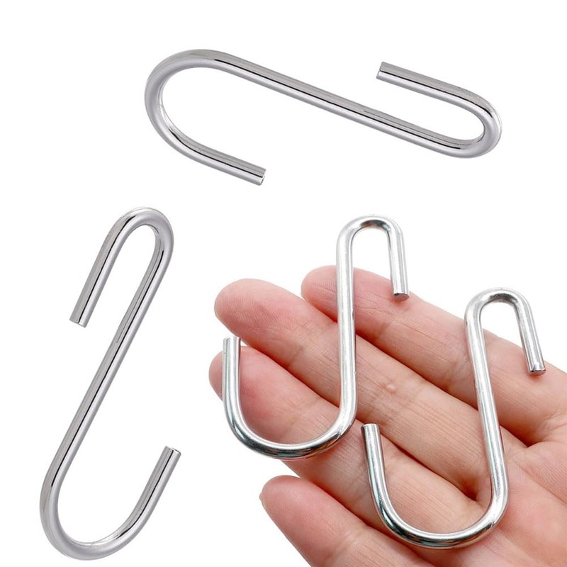 Esforzarse 30 Pcs Stainless Steel S Shaped Hooks Hangers, Closet