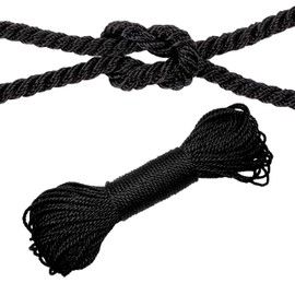 24tarpp SOGA 4MM Cuerda Uso RUDO Cordon Lazo para Instalar Malla Sombra SOGA para INSTALACION DE Lonas Y TOLDOS Cuerda para Amarre Multiusos Negra 4MM 50Mts
