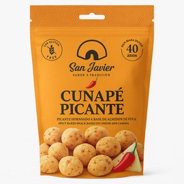 Crunchy Cassava & Cheese Spicy Bites 200g. Bag++ By San Javier Cunape Picante ++Oven baked++ Gluten Free++ NO Preservatives++NO Artificial Flavors++ NO Artificial Colors