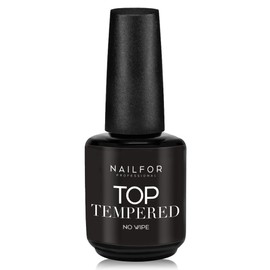 Top Tempered Versiegelungsmittel, extra glänzend, ohne Dispersion, 15 ml – Professioneller Top Coat für halbpermanenten Nagellack und Nagelaufbau (Tempered Top Coat)