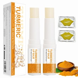 Fuxvao Lip Lightening for Dark Lips, Turmeric Lip Balm for Dark Lips, Lip Balm for Dark Lips, Dark Lips Treatment for Smokers, Lip Exfoliator for Lip Softening & Hydration, Help Fade Lip Discoloration (2)