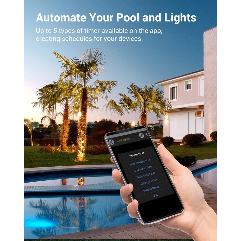 DEWENWILS Pool Pump Timer, Outdoor Wi-Fi Box, Heavy Duty 40A