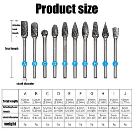 For Dremel Accessory, 10 Pcs 1/8 Inches Shank Fits Rotary Tool For Grinder Drill, Tungsten Steel Die Grinder Bits, DIY Woodworking, Carving, Metal Polishing, Engraving And Drilling