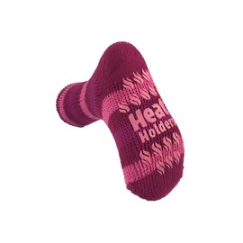 Heat Holders | Kids Thermal Slipper Socks | Ages 8+ | UK 13-3 | Anti-Slip Grip | Soft Brushed Inner | TOG 2.34 | 7X Warmer Than Cotton | 1 Pair | Kids UK 13-3 | Deep Fuchsia