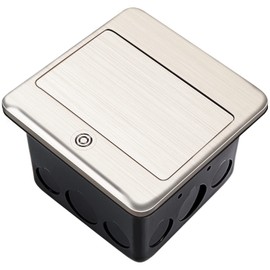 Vagueior Pop-Up Floor Box Kit, Waterproof Electrical Outlet Cover Box, Hidden 4.8A USB & 20A Tamper-Resistant Receptacle Outlet with Slow Elastic Damping, ETL Certified, Metallic