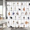 MEHOFOND Cat Shower Curtain for Bathroom Funny Cat Shower Curtain
