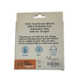 Fat Brain Toy Baby Teether Silicone Brain Green BPA & Phthalate Free NEW