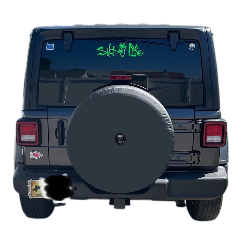 Black Spare Tire Cover with Backup Camera Hole for Ford