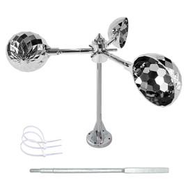 Bird Reflective Spinning Deterrent Devices for Outside Keep Birds Away Pigeon Woodpeckers Deterrent for Garden Roofs, Silver