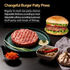 Burger Press Hamburger Patty Maker Slider Press Stuffed Burger Patty Press Regular Burger Patties Cookery Mold 3 in 1 Non Stick Kitchen Barbecue Tool