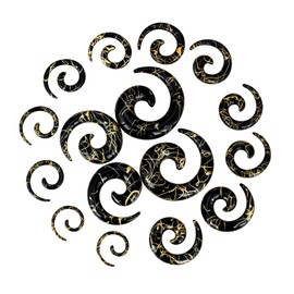 YOFANST 8 Pairs UV Acrylic Spiral Snail Tapers Ear Stretching Kit 12G-1/2 inch, black