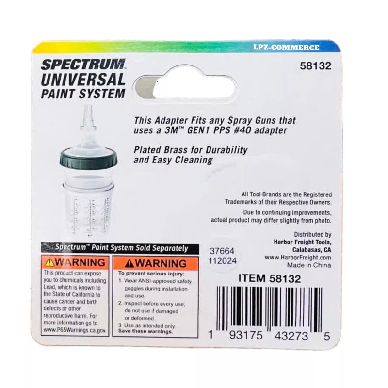 Spectrum P/n 58132. Universal Paint System #40 Adapter