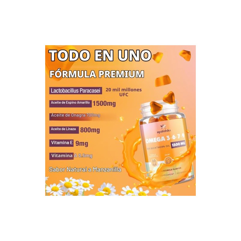 Marafiki- Gomitas Omega 3 6 7 9 para Mujer Suplemento