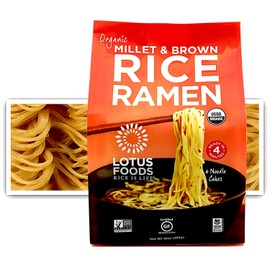 Lotus Foods Organic Gluten-Free Millet & Brown Rice Ramen Noodles, Nutty Flavor, 10 Oz, 6 Count