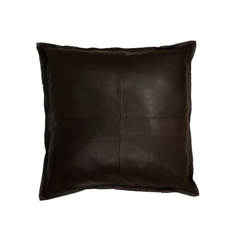 Funda de cojín de piel café (doble tono) gruesa de