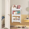 MAHANCRIS 3-Tier Kids Bookshelf, Wall Mounted Book and Toy Storage
