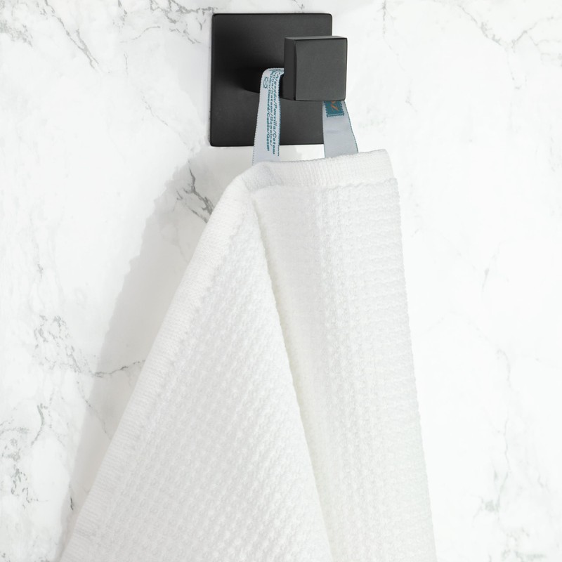 ZOLLNER Set of 6 White Waffle Pique Hand Towels 100%