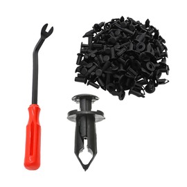 Mandark 100PCS Car Bumper Retainer Clips, 8mm Plastic ATV UTV Body Rivets with Fastener Removal Tool, Auto Push Pin Accessories, Compatible with Rancher Foreman Rincon TRX680 TRX650